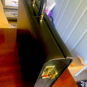 Black leather attaché